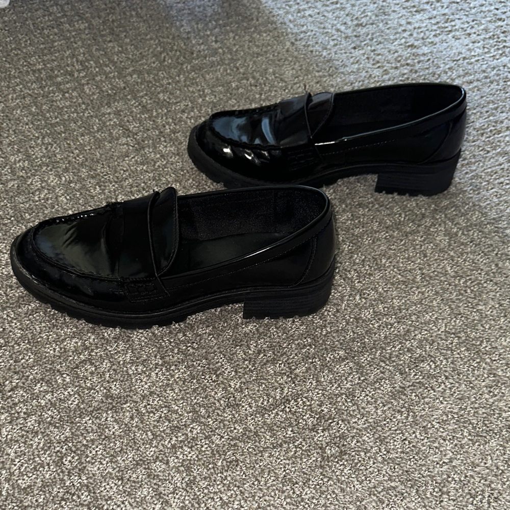 Women’s Black Patent Leather Penny Loafers